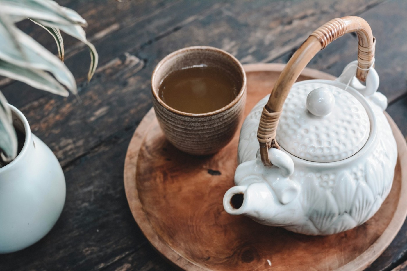 Teiera e tazza di infuso